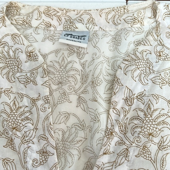 CP SHADES Sz M Vintage Tunic Top Ivory Floral Print Cotton - Picture 3 of 8